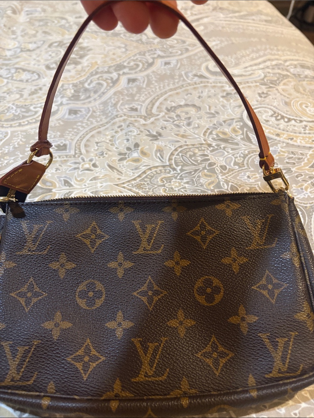Louis Vuitton Brown Monogram Shoulder Pochette with Vachetta Strap - Picture 12 of 12